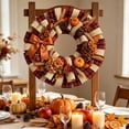 thumbnail image 5 of Fall Thanksgiving Wreath Harvest Front Door Decoration Wooden Sign Hanging Autumn Seasonal Decor for Home Porch Wall Fireplace, 5 of 6
