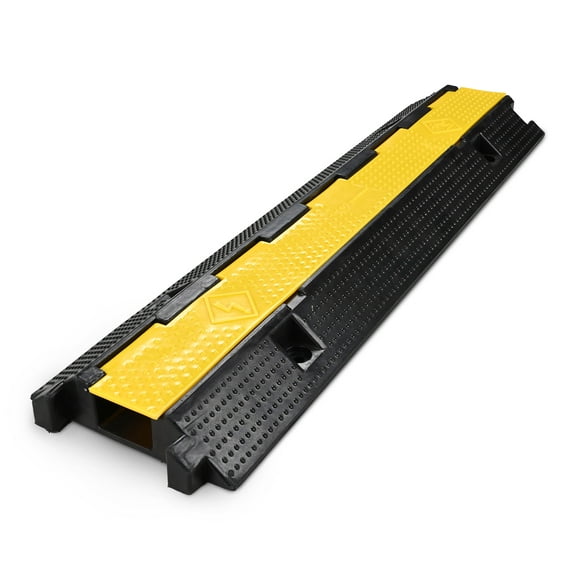Yescom Cable Ramp Protector 1 Channel Garden Hose Protecitive 22000 Lbs Load Capacity Speed Bump for Road Driveway
