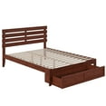 thumbnail image 6 of AFI Oxford 14" Queen Wood Platform Bed Frame with Foot Drawer Storage, Walnut, 6 of 6