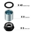 thumbnail image 2 of 112 Pieces Skateboard Truck Hardware Kit Includes Spacers, Axle Nuts and Speed Rings for Skateboard and Longboard, 2 of 6