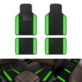 thumbnail image 4 of Leadwolf Car Floor Mats Universal for Toyota for ECHO Green Velvet Colored Stripe Waterproof Front Rear Liner Carpet 4pcs, 4 of 6