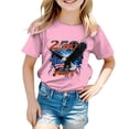 thumbnail image 5 of mgoYE USA 250th Birthday Celebration Top, Girls Boys’s 4th of July Patriotic Short Sleeve Shirt 250th American Anniversary(Pink,5-6 Years), 5 of 5