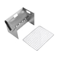 thumbnail image 2 of ikayaa Camping Bois de Chauffage Extérieur Portable Pliant Acier Inoxydable Randonnée Cuisine avec Plaque de Grill, 2 of 7