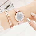 thumbnail image 2 of Xihbxyly dia del primer ministro Conjunto de reloj de cuarzo con pulsera de estrella y esfera de diamantes con anillo interior y correa para mujer, 2 of 4