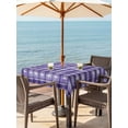 thumbnail image 3 of Outdoor Tablecloth with Umbrella Hole for Patio/Picnic/Party/Camping, Purple Plaid Waterproof Table Cloth Square Cover Washable, Modern Art Checkered Farmhouse (60"x 60"), 3 of 8