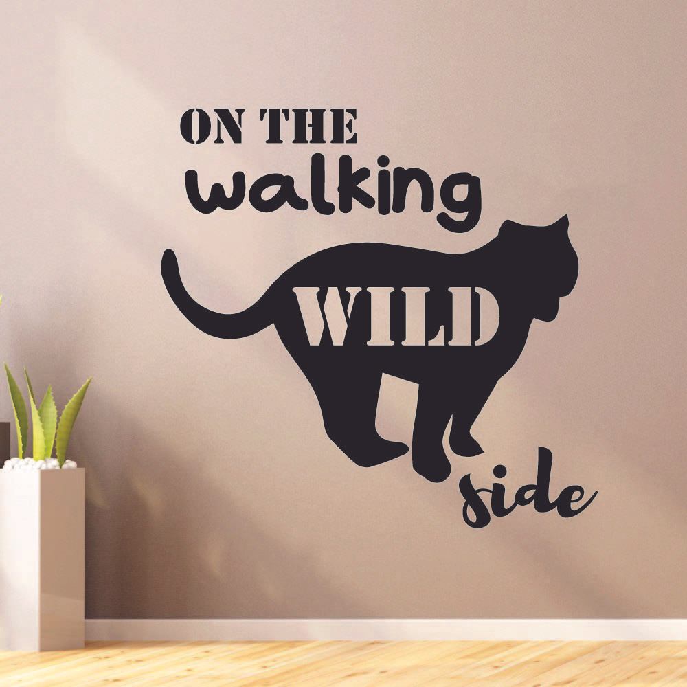On The Walking Wild Side Quote Hunting Hunter Huntsman Hunt Forest Animal Quotes Wall Decal Sticker Vinyl Art Mural for Girls / Boys Home Room Walls Bedroom House Decor Decoration (40x40 inch) - image 2 of 3