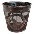 thumbnail image 2 of Rustic Western Horses Stars Studs Braided Rope Trim Metal Wire Waste Basket Bin, 2 of 5