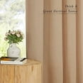 thumbnail image 4 of Rustic Linen 132 inch Long Curtains for Living Room, Grommet Privacy Added Thick Linen Weave with Light Filter Window Curtains & Drapes for Bedroom, Camel, W55 x L132, 2 Panels, 4 of 6