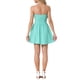 thumbnail image 3 of Vestido de mujer Inspire Chic con escote corazón, sin tirantes, con cremallera, mini y de vuelo, color verde menta, talla XS, 3 of 6