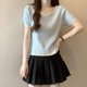 thumbnail image 4 of mfyjkho Tops Deportivos Para Mujer, Top/Camiseta De Verano De Moda Para Mujer Con Cuello En V, Color Liso, Manga Corta Tops Para Hacer Ejercicio Para Mujer M, 4 of 4