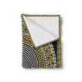 thumbnail image 2 of Greek Key Soft Flannel Fleece Blanket, Classical Pattern with Intricate Design Spiral Waves Frame and Maze, Cozy Plush for Indoor and Outdoor Use, 50" x 60", Pale Yellow White Black, by Ambesonne, 2 of 5