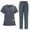 Dark Gray, variant on Womens Scrubs V Neck Short Sleeve Summer Tops & Pants, Quick Dry Moisture Wicking Womens Black Scrub Tops & Pants with Multi Pockets, Black M