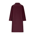 thumbnail image 5 of BXJX Women's Winter Wool Coat- Casual Notch Lapel Thicken Inner Lining Warm Comfortable Soft Breasted Peacoat with Pocket Wine Size M, 5 of 9