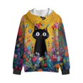 thumbnail image 4 of KUIFORTI Black Cat Cute Sweatshirts for Boys 11-13 Years Comfortable Soft Hooded Sweatshirt for Boys with Pockets Hooded Coat Casual Outerwear for Spring, Fall and Winter, 4 of 6
