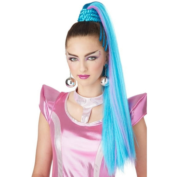 Cosmic Ponytail Costume Wig (Blue/Magenta)