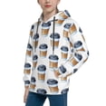 thumbnail image 2 of Pofeuu Coffee To Go Pattern Print Kids Pullover Hoodies Warm Thick Hooded Sweatshirt with Packet for Boys Girls-X-Large, 2 of 6