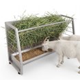 thumbnail image 1 of 5ft Goat Hay Feeder, 60 Gallon Outdoor Livestock Pasture Feeder for Sheep, Horses & Ponies, Anti-Waste Metal Hay Rack with Rounded Edges, 1 of 6