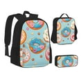 thumbnail image 2 of Naloa Colorful Donut Print Large Capacity Backpack Lunch Bag Pencil Case Combination 3 Piece Set for Student, 2 of 8