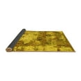 thumbnail image 2 of Ahgly Company Indoor Round Abstract Yellow Modern Area Rugs, 8' Round, 2 of 4
