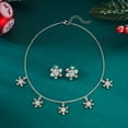 thumbnail image 4 of SPEKSEE Christmas Snowflakes Necklace Earrings Set Sparkling Crystal Rhinestone Collar Necklace Drop Dangle Earrings Xmas Holiday Party Jewelry Gift For Woman, 4 of 6
