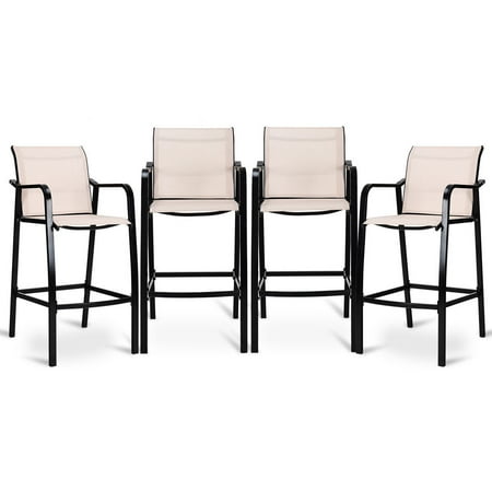4 Pcs Counter Height Stool Patio Chair Steel Frame Leisure Dining Bar Canada 4 Pcs Counter Height Stool Patio Chair, Counter Height Patio Chairs