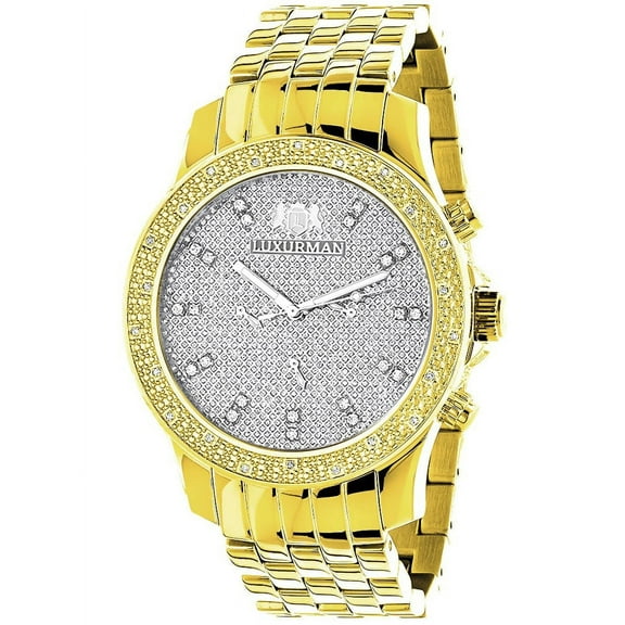 Luxurman  Two-Tone Goldplated Men's Diamond Raptor Watch