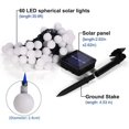 thumbnail image 3 of Cadena de luz Cadena de luz solar Exterior 50 Globe Led 7m con 8 modos de luz Cadena de luz solar, Interior y exterior Bombilla decorativa impermeable para jardín Balcón Fiesta Boda Navidad (Amarillo) Sailing Electrónica, 3 of 6