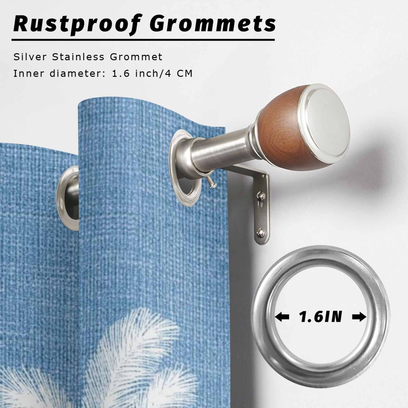 Blue Palm Trees Outdoor Curtains for Patio, Summer Beach Tropical Farmhouse Sunshade Privacy Drapes Grommet Waterproof Outside Curtains for Porch/Cabana/Balcony 54"x 108", 1 Panel
