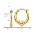 thumbnail image 3 of Real 14kt Yellow Gold Heart Hoop Earrings; for Adults and Teens; for Women and Men, 3 of 3