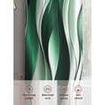 thumbnail image 6 of Green Striped Ombre Sheer Curtains 63 Inch Length 2 Panels Set, Modern Green Moire Geometric Voile Window Treatment Rod Pocket Curtains Sheers Drapes for Bedroom/Living Room/Kitchen 52x"63"x2, 6 of 7