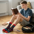 thumbnail image 5 of Funny Gaming Socks for Men Women Teenage Boys -BORN TO GAME FORCED TO GO TO SCHOOL Novelty Fun Crazy Silly Socks -Gamer Birthday First Day at School Student Gift Ideas Christmas Stocking Stocking, 5 of 7