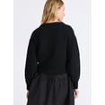 thumbnail image 3 of Free Assembly Women's and Women's Plus Cropped Cable Cardigan Sweater, Midweight, Sizes XS-4X, 3 of 5