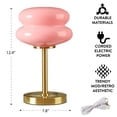 thumbnail image 3 of Mainstays Pink Double Bubble Glass Table Lamp, 12.4" H, 3 of 7