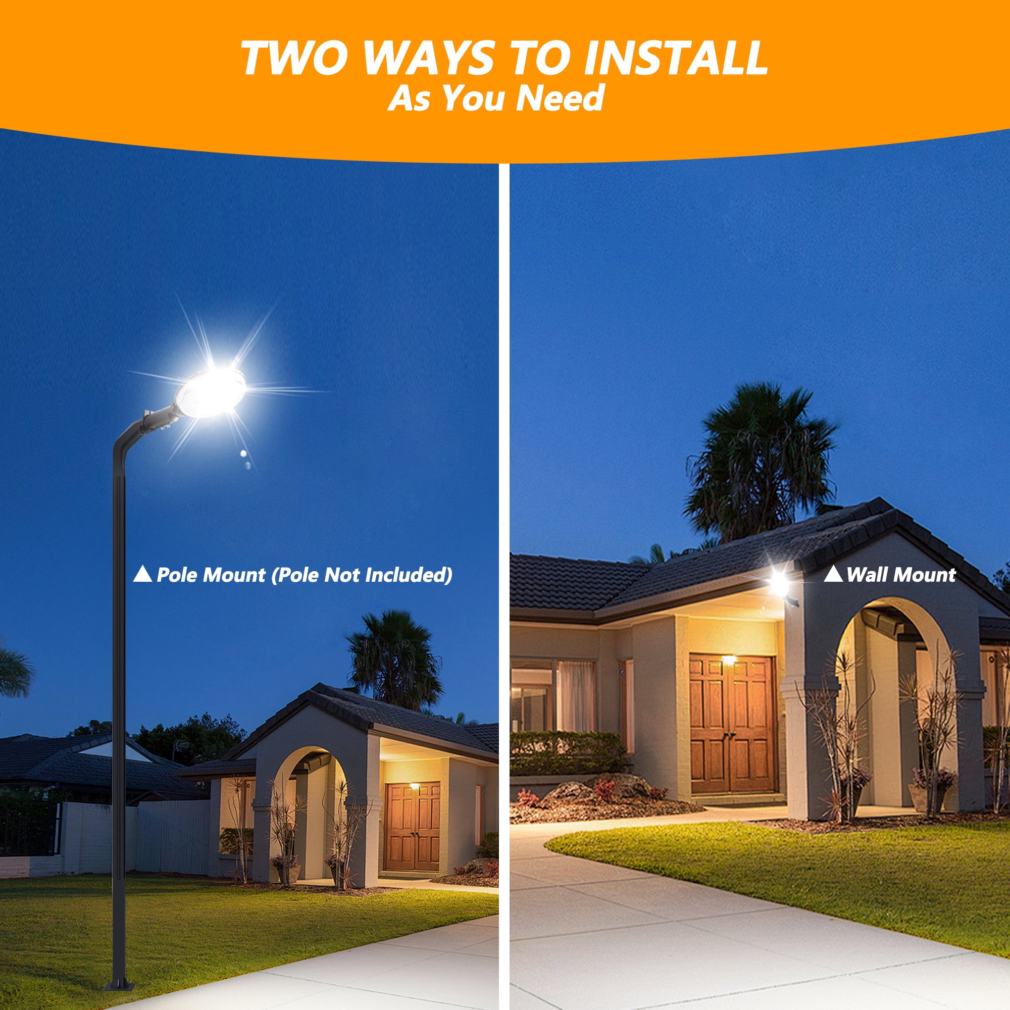 LISUNAR 2PCS LED Barn Light,120W Dusk to Dawn Area Lights with Photocell,Adjustable Angle,6500K 10,000LM,IP66 Waterproof Outdoor Security Lighting for Street,Yard