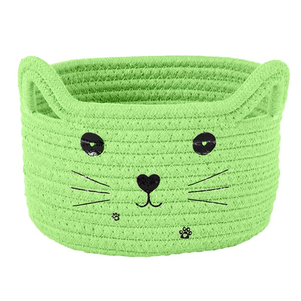 Hilo Con Orejas De Gato Para Tejer Almacenamiento De Escritorio Hecho A Mano Cabecero De Cama Varios Clasificación Redondo Azul