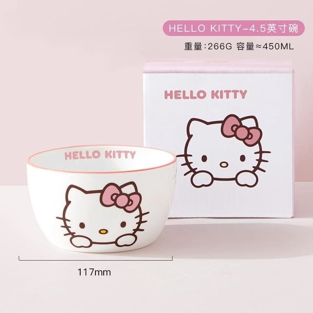 Sanrio Hello Kitty Melody Ceramic Bowl Household Sala Noodles Soup