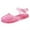 Pink, variant on Fridja Toddler Sandles Girls Gradient Jelly Sandals Rubber Sole Closed Toe Princess Flat Summer Shoes, 1-4 Years Old