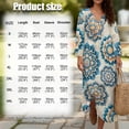 thumbnail image 6 of DISNIMO Mandala Flower Printed Maxi Dresses for Women Casual Loose Dress V Neck 3/4 Sleeve Shift Dresses Fashion Long Dress, 2XL, 6 of 6