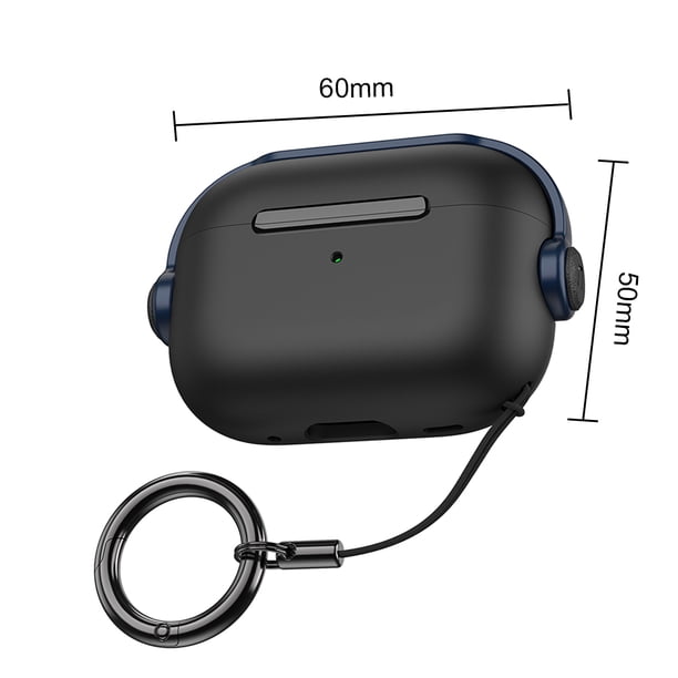 Estuche Protector Audífonos Caja de carga soporte funda para para Apple AirPods Pro 2 (negro azul)