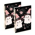 thumbnail image 2 of Ckdifva Halloween Pink Ghosts Flowers A5 Ring Binder Notebook Journey Note Diary College Ruled Study 60 Pages, 2 of 8