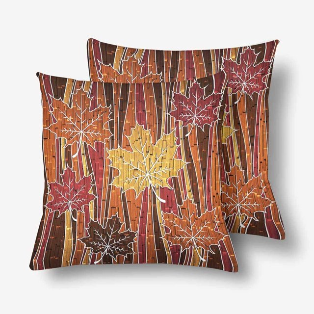 GCKG Feuille d'Érable Feuilles d'Automne Abstraites Coussin Coussins 18x18 Pouces Set de 2