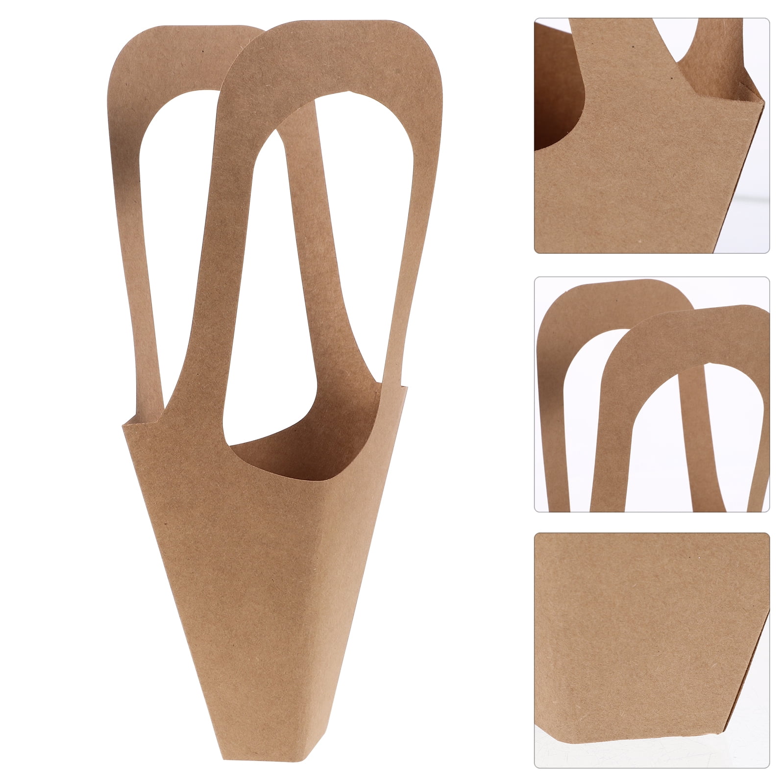 MLINS 25 Pcs  Floral Paper Bags Portable Floral Bags Paper Tote Bag Floral Bouquet Gift Wrapping Bag for Craft