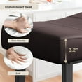 thumbnail image 6 of WALYWIK Counter Height 24" Barstools Set of 2, Modern Upholstered Counter Stool with Curved Surface, PU Leather Backless Saddle Stool, for Kitchen Counter or Home Bar, Black + Brown, 6 of 8