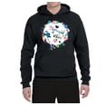 thumbnail image 2 of Wild Bobby, Mermaid Vibes Colorful Swimming Mermaids, Streetwear, Unisex Graphic Hoodie Sweatshirt, Black, Small, 2 of 3