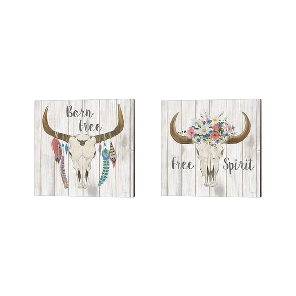 Metaverse Emily Adams 'Bohemian Rising no Border' Canvas Art (Set of 2)