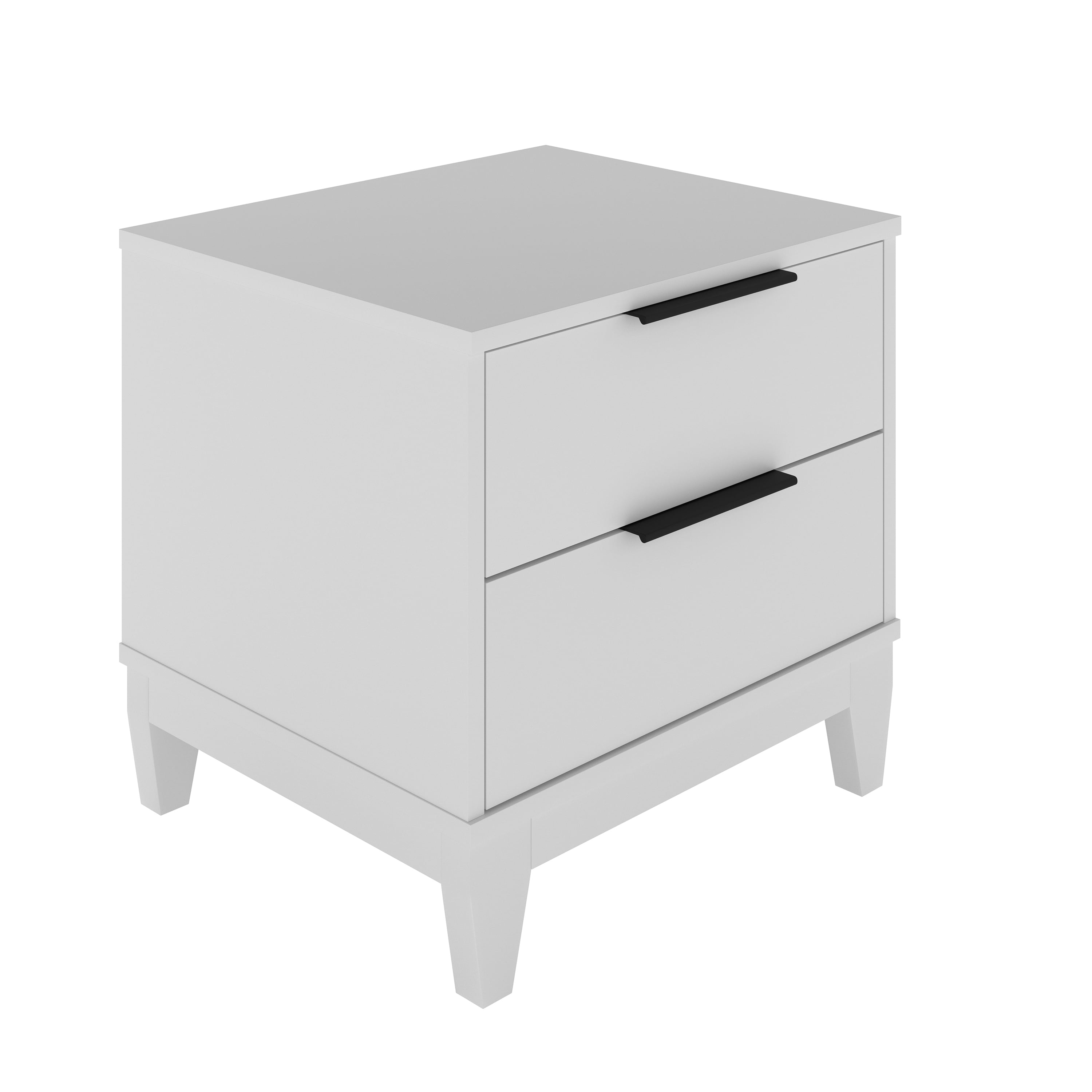Boyd Sleep Mackay Modern Double Drawer Nightstand, White