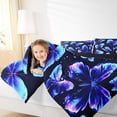 thumbnail image 4 of Manfei Neon Blue Butterfly Bedding Comforter Set 2pcs, Wild Animal Twin Comforter Sets, Kawaii Wildlife Bedding Set, Luxury Bedroom Decor, 4 of 8