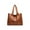 Brown#668, variant on Women's Polyurethane Leather Handbag | Large Capacity Shoulder Tote Bag Black Brown | Striped Lightweight Design 12.6"x11"x5" | Fashion Purse for Shopping, Travel, Daily Use
