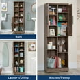 thumbnail image 2 of Sauder Homeplus Engineered Wood Storage Cabinet in Salt Oak Finish, 2 of 9