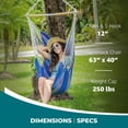 thumbnail image 3 of Bliss Hammocks Fabric Hammock Chair w/ Collapsible Push-Pin Spreader Bar, Patriotic Stripe, 3 of 11